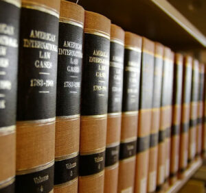 stack of law books in a row